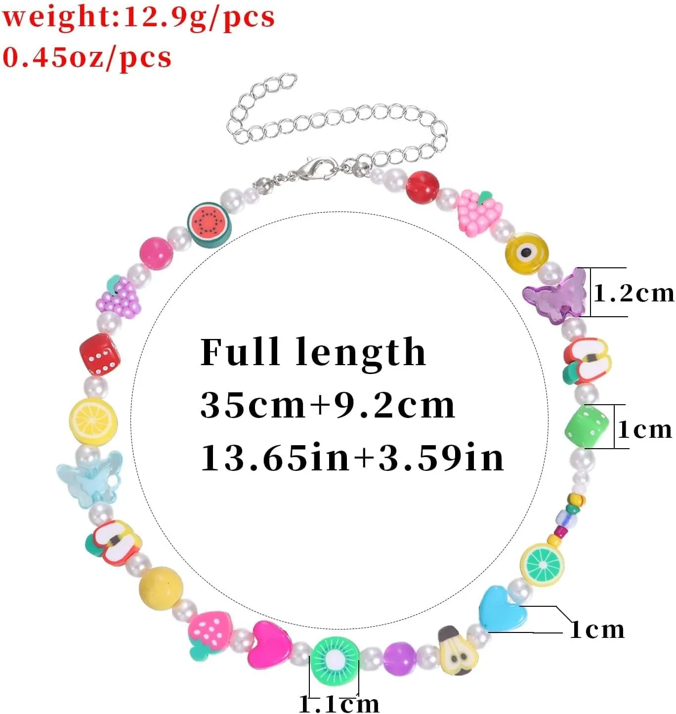 Rainbow Layered Flower Choker Necklace for Women Chunky Link Chain Handmade Bohemian Colorful Pearl Bead Turquoise Choker Cute Summer Beach Jewelry