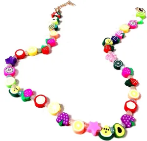 Rainbow Layered Flower Choker Necklace for Women Chunky Link Chain Handmade Bohemian Colorful Pearl Bead Turquoise Choker Cute Summer Beach Jewelry