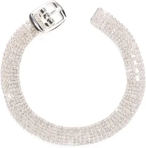 Rhinestone Belt Anklet Bracelets for Women Silver Elegant Wide Ankle Bracelet Strap Sparkly Diamond Foot Chain Waterproof Jewelry Party