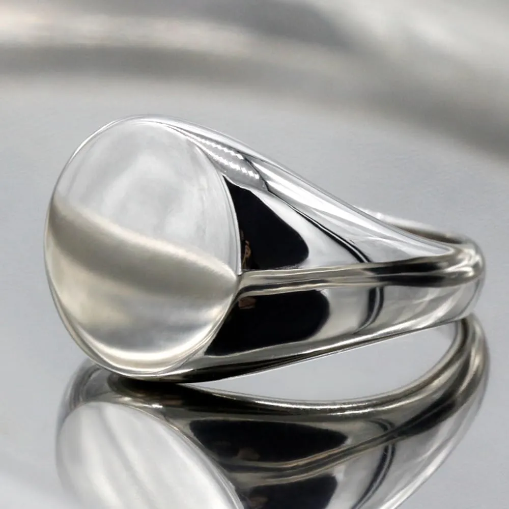 Ring Men's and Women's Solid Sterling Silver Ring, 13 * 13mm Closed Ring Men's Exquisite Jewelry Ideal Gift for Fathers and Boyfriends,