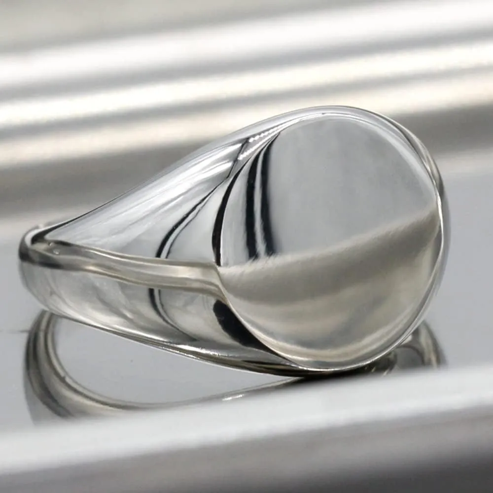 Ring Men's and Women's Solid Sterling Silver Ring, 13 * 13mm Closed Ring Men's Exquisite Jewelry Ideal Gift for Fathers and Boyfriends,