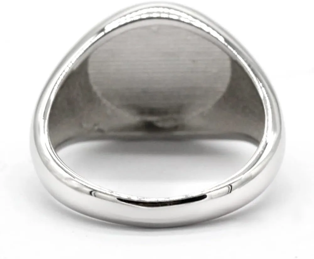 Ring Men's and Women's Solid Sterling Silver Ring, 13 * 13mm Closed Ring Men's Exquisite Jewelry Ideal Gift for Fathers and Boyfriends,