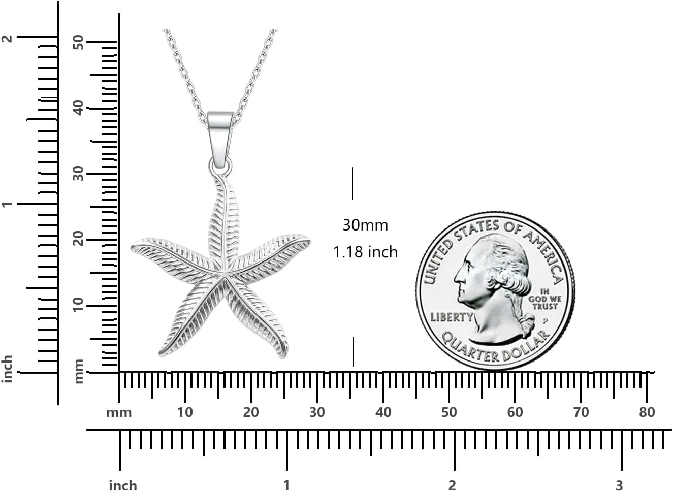 Rnivida Shell and Starfish Pendant Necklace for Women,14k Gold Plated Stainless Steel Summer Beach Jewelry Gift for Her