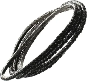 Rosemarie Collections Women's Set of 5 Sparkling Crystal Rhinestone Stacking Stretch Bracelets, 2.25"