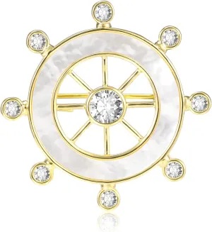Rudder Brooch, Crystal Rudder Broches Jewelry with Austrian Crystal Women's Brooches & Pins