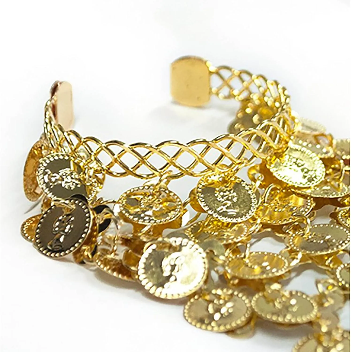 Seawhisper Belly Dance Golden/Silver Coins Necklace and Earrings Bracelets