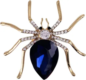 SELOVO Spider Scarf Brooch Pin Broach Crystal Jewelry Rose Gold Tone