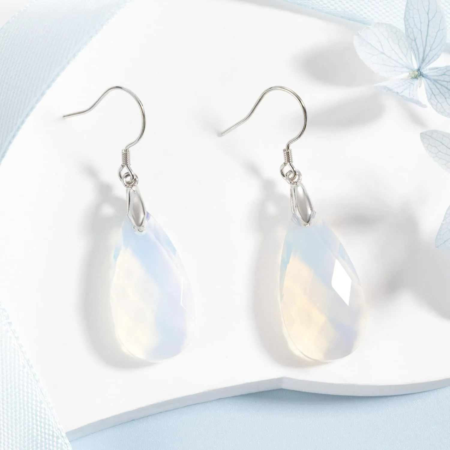 SELOVO Teardrop Fishhook Dangle Drop Earrings for Women Crystal Earring