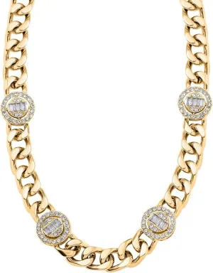 Shop LC White Crystal Curb Chain Station Necklace with Extender for Women Jewelry Size 20" Birthday Gifts for Women