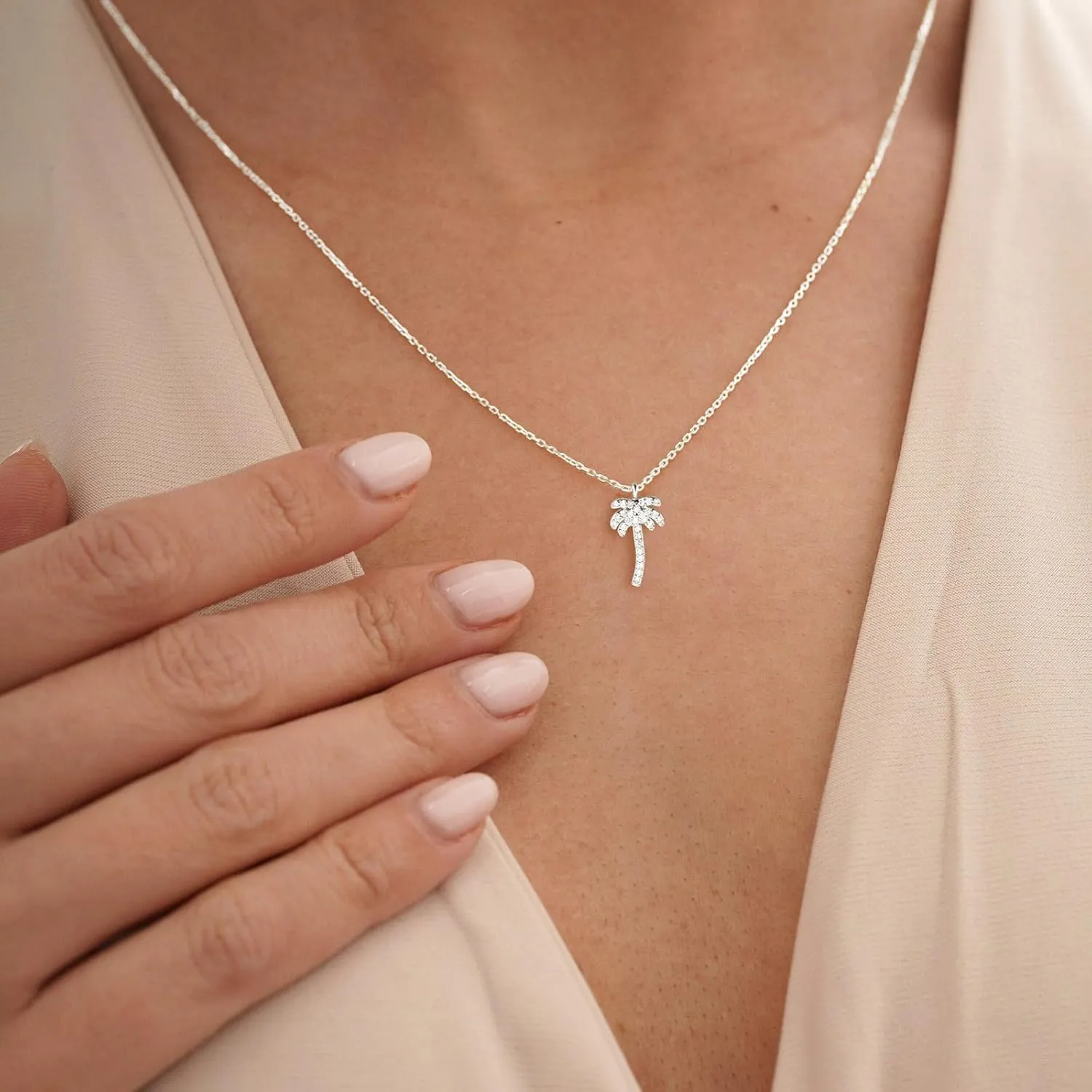 Silver Necklace for Women, 14K White Gold Plated Dainty Infinity Bead Star of David Starfish Sun Hummingbird Butterfly Flower Palm Tree Plane Sunflower Pendant Necklaces Simple Jewelry