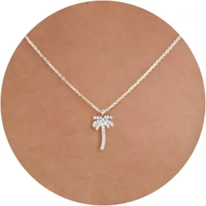 Silver Necklace for Women, 14K White Gold Plated Dainty Infinity Bead Star of David Starfish Sun Hummingbird Butterfly Flower Palm Tree Plane Sunflower Pendant Necklaces Simple Jewelry