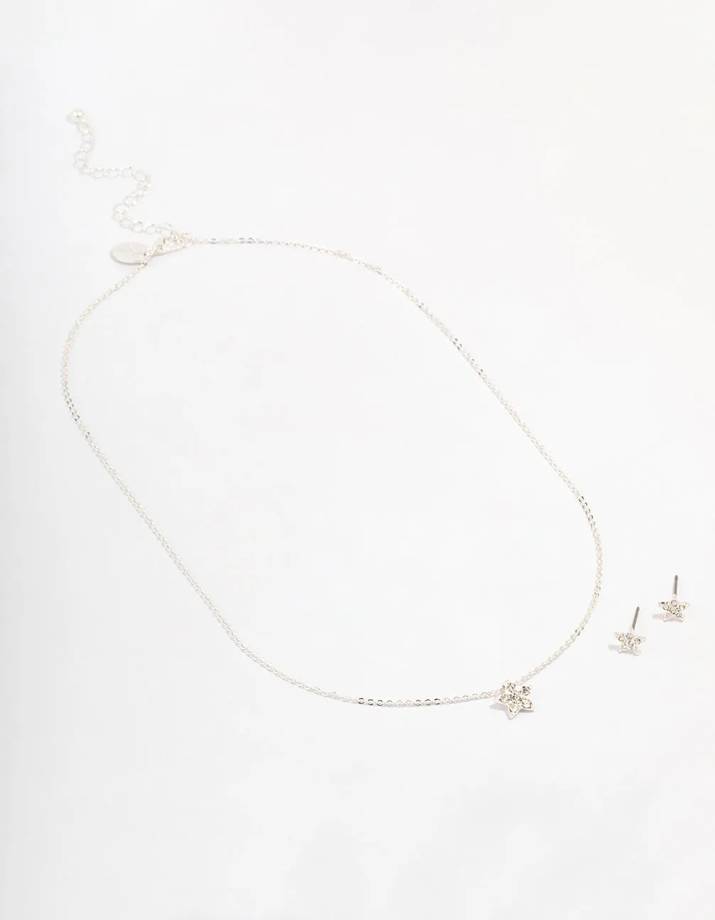Silver Star Diamante Jewellery Set