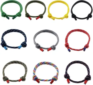 SING F LTD 10pcs Nautical Braided Rope String Surfer Bracelets Set Assorted Handmade Adjustable Unisex
