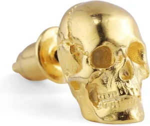 Skull Stud Earring 925 Sterling Silver Handcrafted Gothic Rock Punk Diablo Biker Retro [Standard 60069]