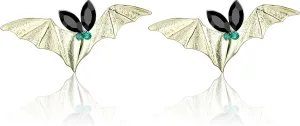 Sllaiss Halloween Element Crystal Earrings for Women Men Austria crystal Ghost Spider Bat Earrings Stainless Steel Stud Earrings Halloween Party Jewelry