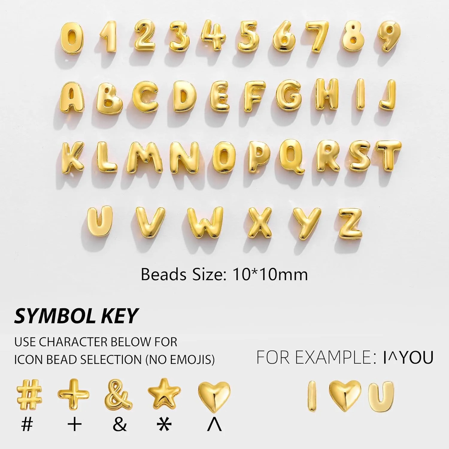 SLOONG Custom Name Beads Necklace for Women, 3D Letter Pendant 18K Gold Plated Dainty Initial Personalized Necklaces Gift for Mom Mother Girlfriend Initial Alphabet A-Z