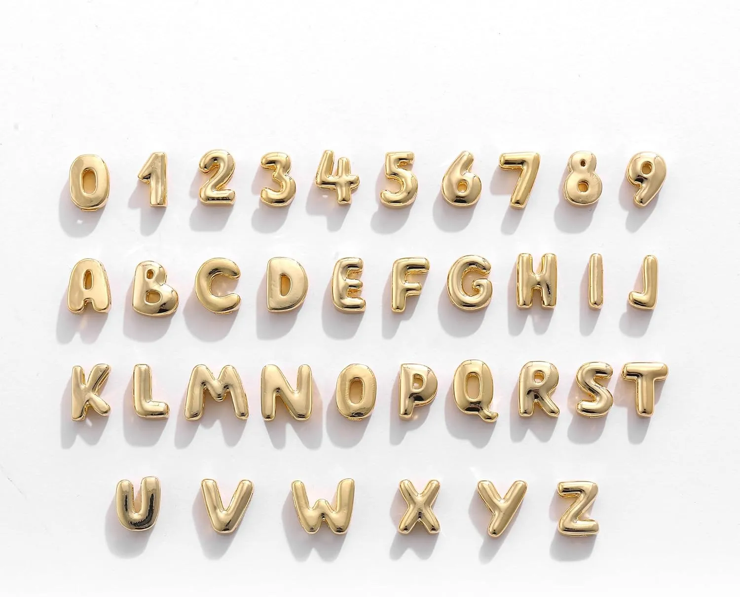 SLOONG Custom Name Beads Necklace for Women, 3D Letter Pendant 18K Gold Plated Dainty Initial Personalized Necklaces Gift for Mom Mother Girlfriend Initial Alphabet A-Z
