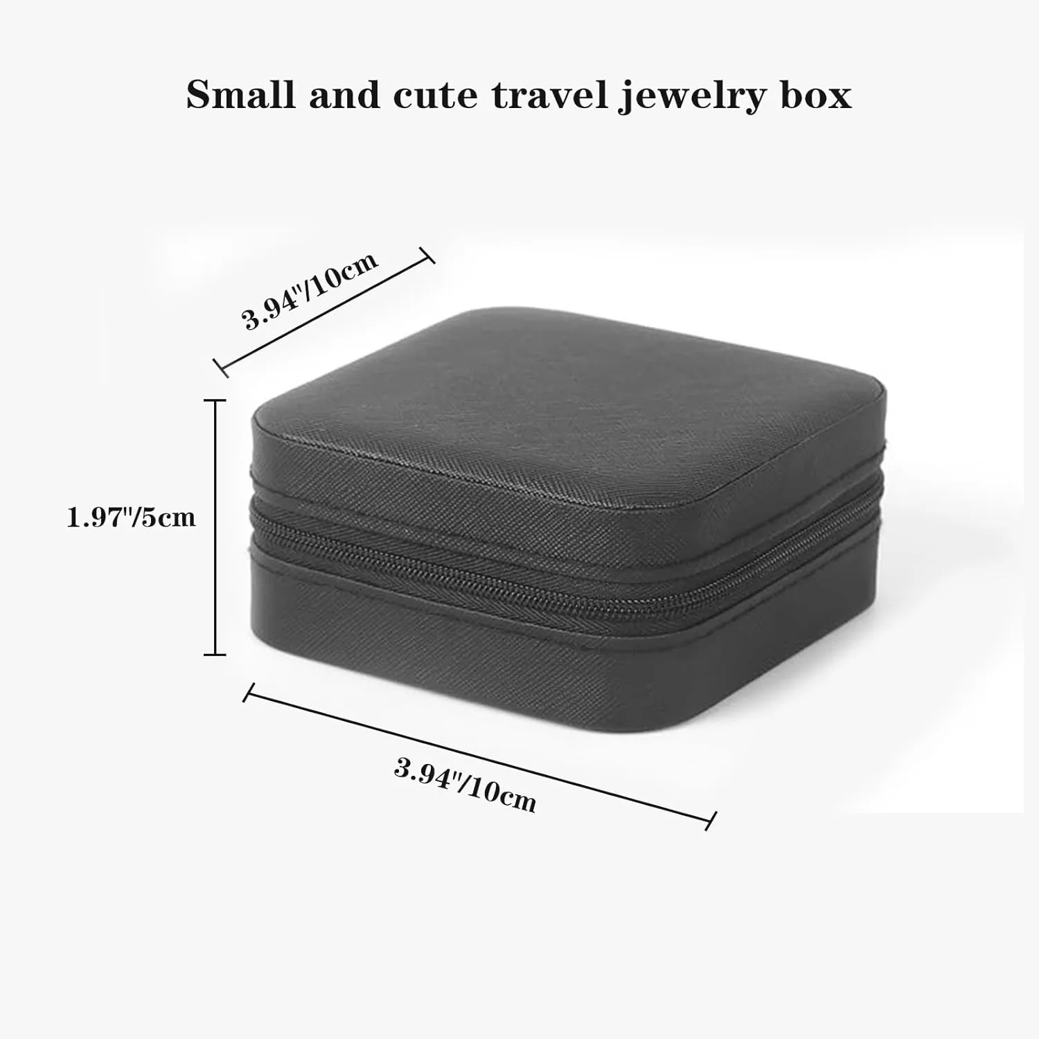 Small Travel Jewelry Box,Portable PU Leather Mini Jewelry Travel Display Organizer Storage Case for Girls Womens Earring,Rings,Necklaces,Bracelets (Black)