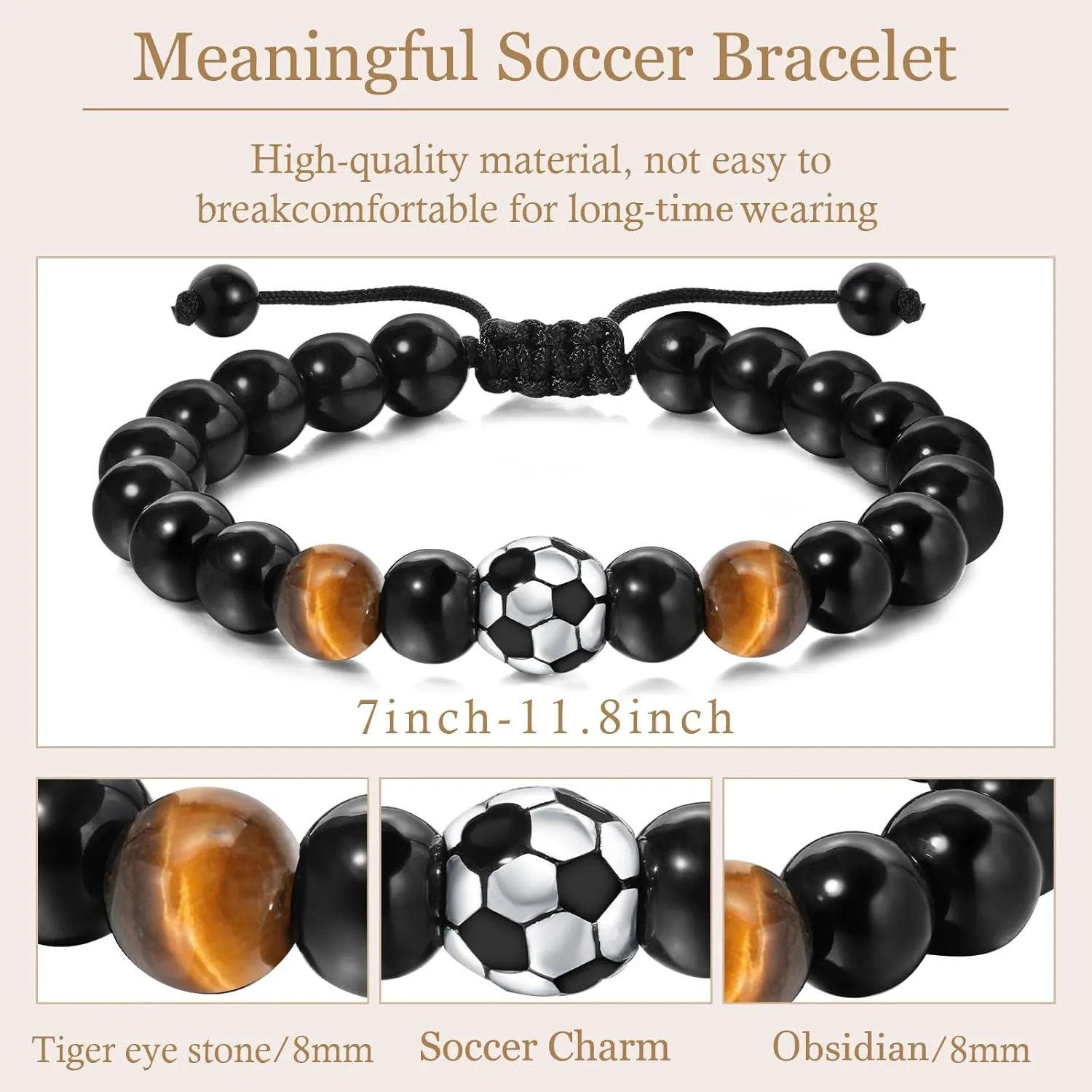 Soccer Gifts for Boys 8-12, Soccer Bracelets for Boys, Soccer Birthday Gift for Teen Boys, Boy's Soccer Gifts for Son Grandson Nephew