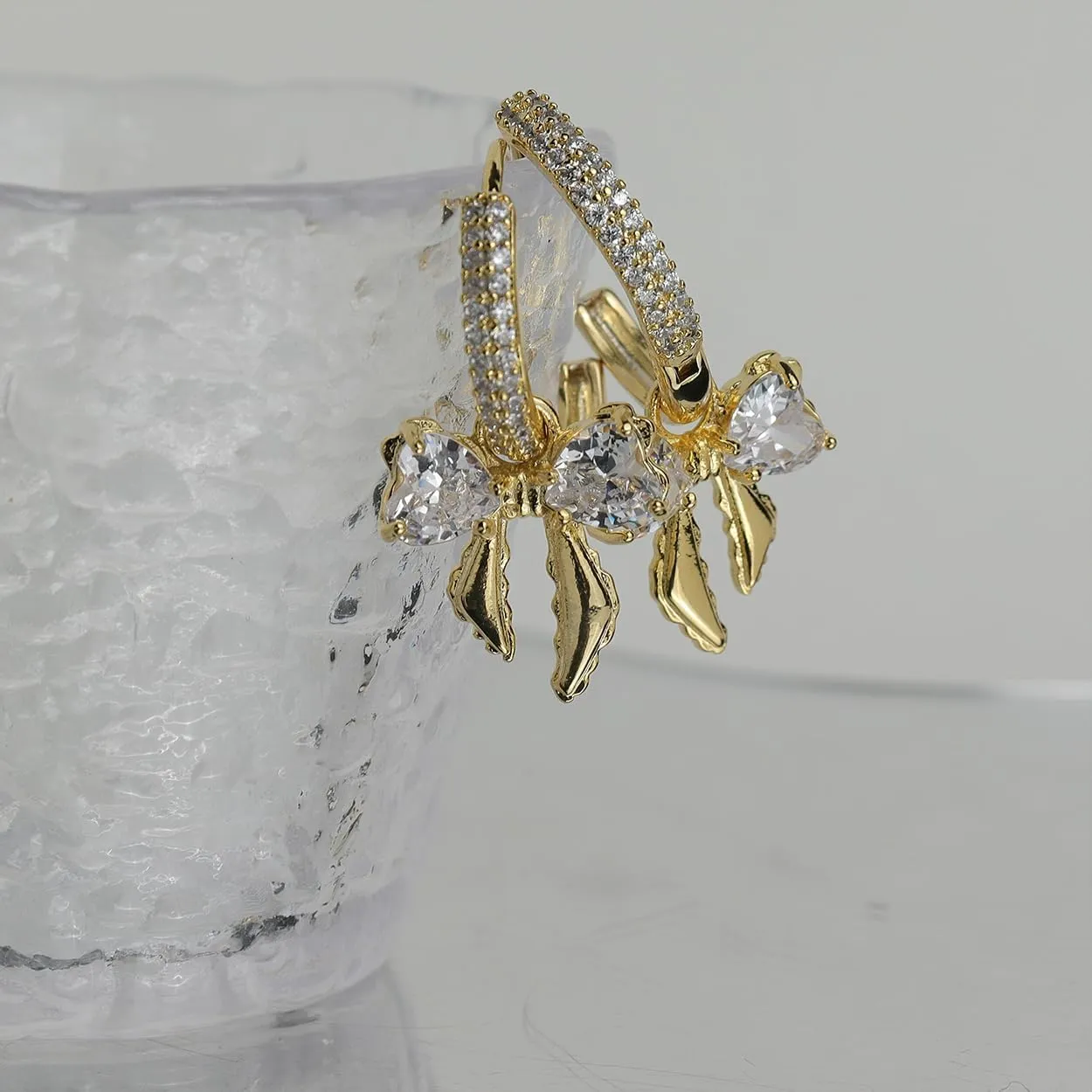 Sonateomber Small Hoop Dangle Earrings for Women, Trendy Dainty Rhinestone CZ Dangling Prom Wedding Leaf Flower Snowflake Butterfly Starfish Fashion Jewelry Gift