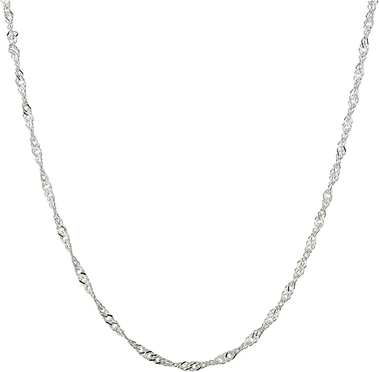 Stainless Steel Chain Necklace Silver for Men Women 16" - 30"