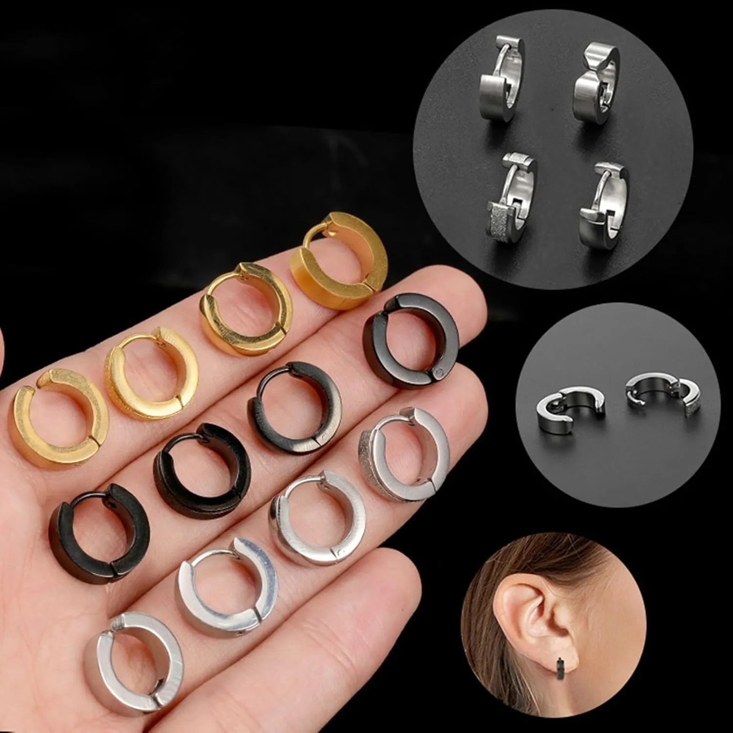 Stainless Steel Hoop Earrings, Hoop Earrings for Women Small Hoop Hoop Earrings Jewelry Gifts
