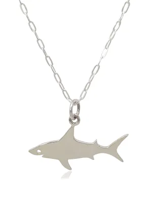 Sterling Silver Great White Shark - Self Confidence and Power - Nautical and Marine Themed Charm Necklace, 18"