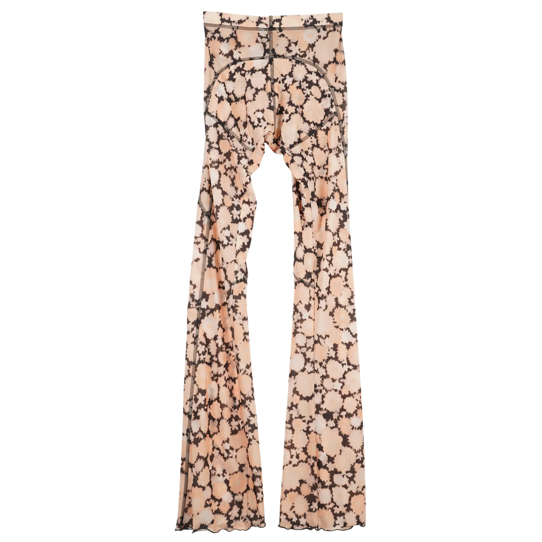 THIN MESH LEGGINGS WITH ANATOMICAL CUTTING LINES / HAZY FLORAL