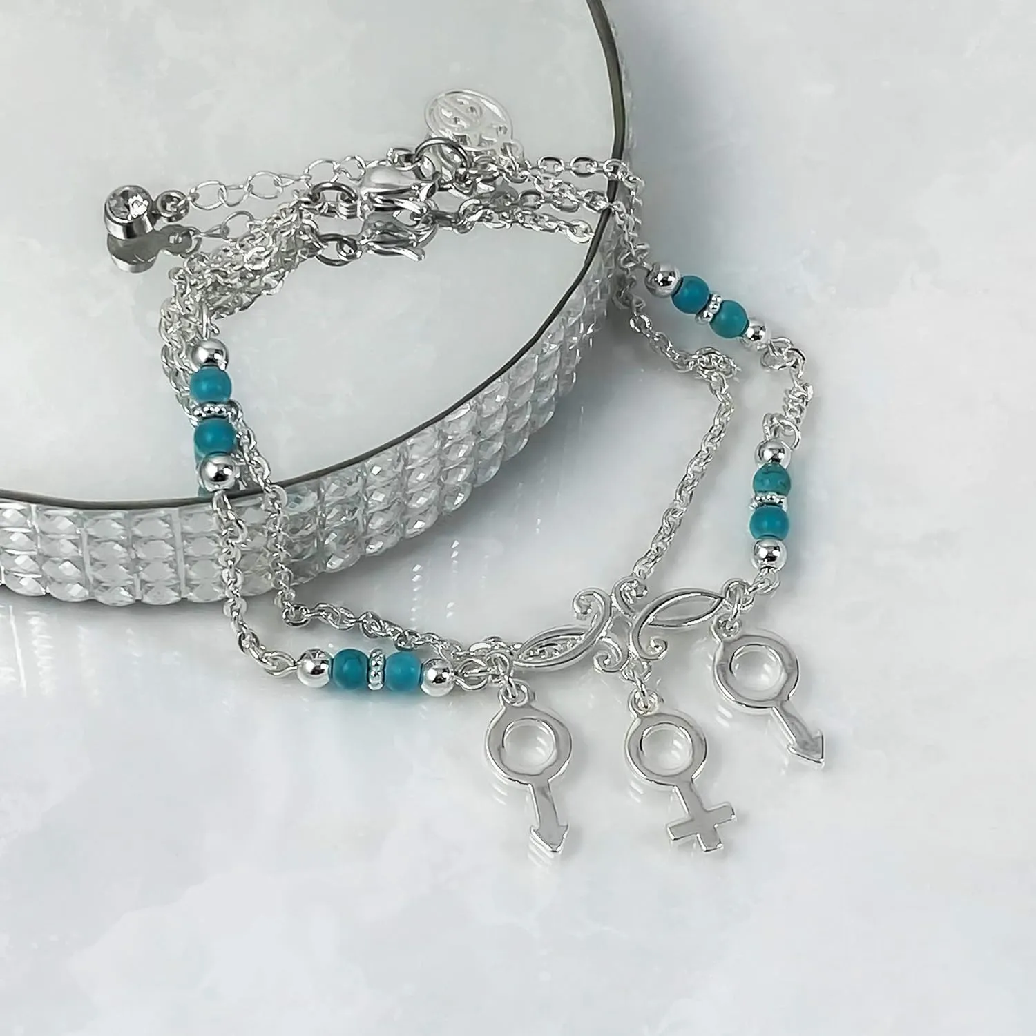 THREESOME Anklet Jewelry - Hotwife, Wife, Queen, Hot Wife, Bracelet, Infinity, Necklace, Queen of Spades, BBC, QOS, MFM, Swinger, Cuckold, Polyamory
