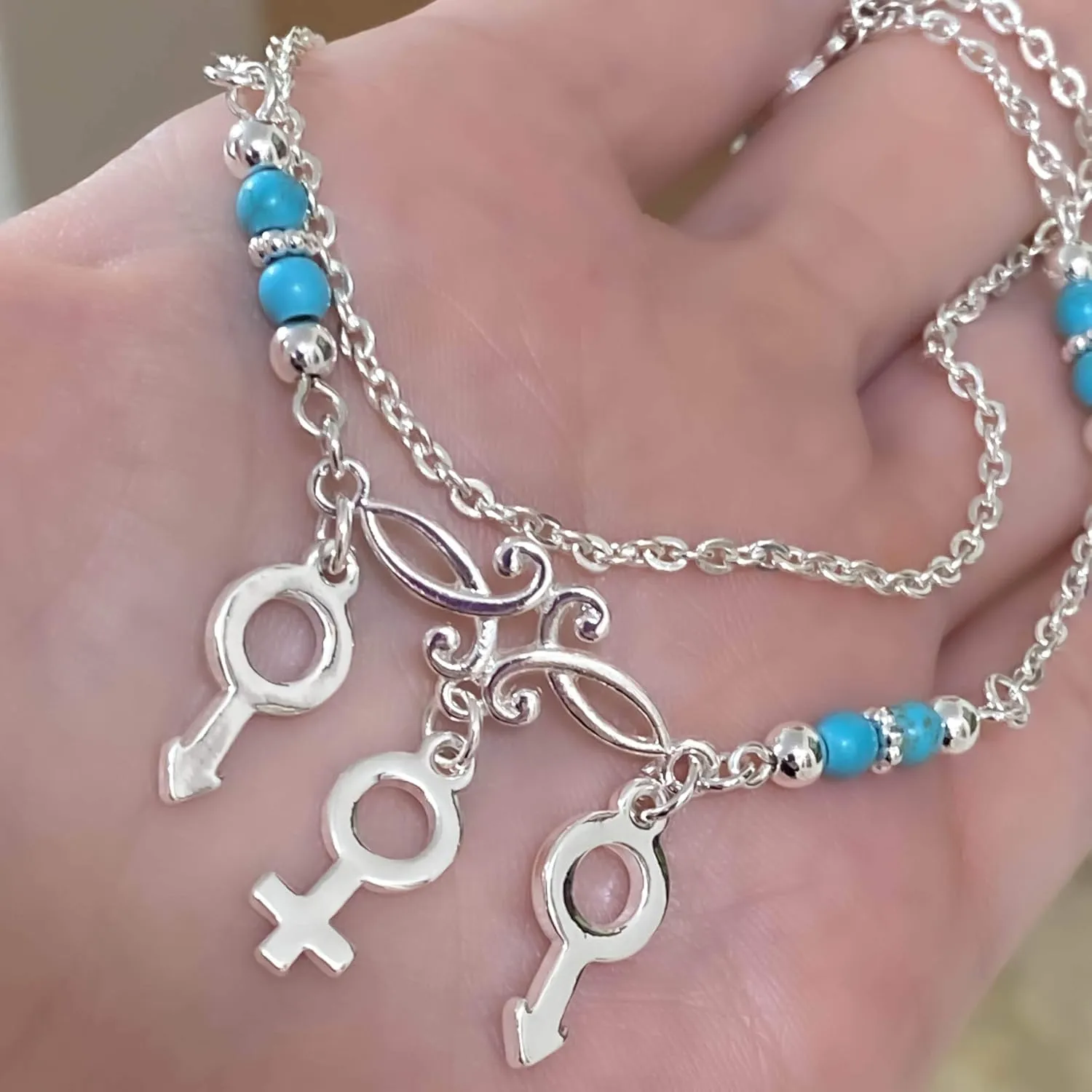 THREESOME Anklet Jewelry - Hotwife, Wife, Queen, Hot Wife, Bracelet, Infinity, Necklace, Queen of Spades, BBC, QOS, MFM, Swinger, Cuckold, Polyamory