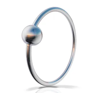 Tiny Nose Ring Piercing 925 Sterling Silver Helix Hoop, Ball Bead Hoop Cartilage Earrings with 20 Gauge, Handmade Fashionable Jewelry, Hypoallergenic, Tragus Lip Nose Body Piercing for Women, 7-8mm