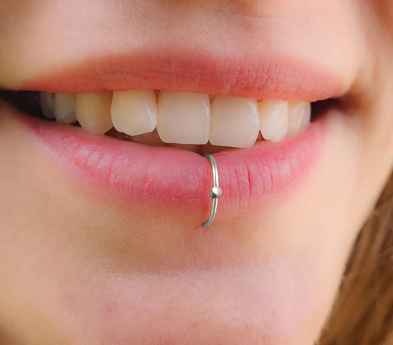 Tiny Nose Ring Piercing 925 Sterling Silver Helix Hoop, Ball Bead Hoop Cartilage Earrings with 20 Gauge, Handmade Fashionable Jewelry, Hypoallergenic, Tragus Lip Nose Body Piercing for Women, 7-8mm
