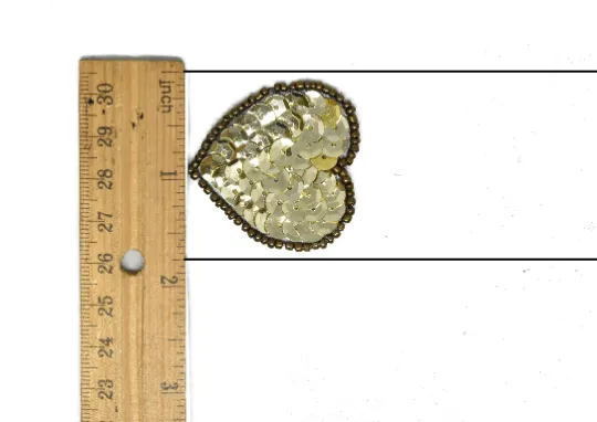 Tiny Sequin Heart Appliques 1.75" x 1.63" - 1 Piece