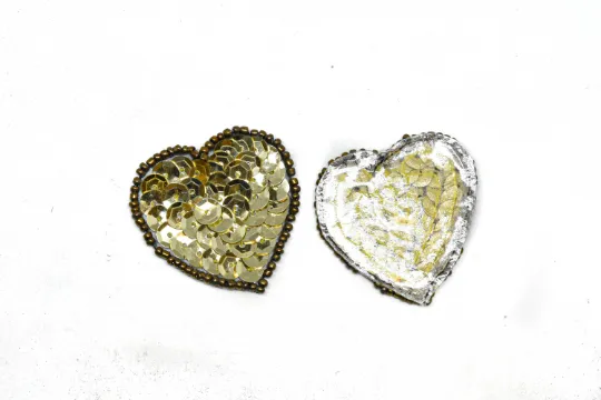 Tiny Sequin Heart Appliques 1.75" x 1.63" - 1 Piece