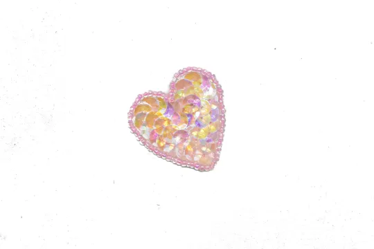 Tiny Sequin Heart Appliques 1.75" x 1.63" - 1 Piece
