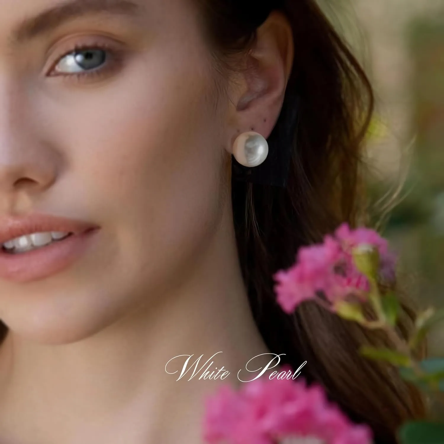 Trendy Big Simulated Pearl Earrings for Women, 925 Sterling Silver Post 14/12MM Oversized Large Pearl Studs Bride Bridesmaid Wedding Earrings Jewelry Gifts