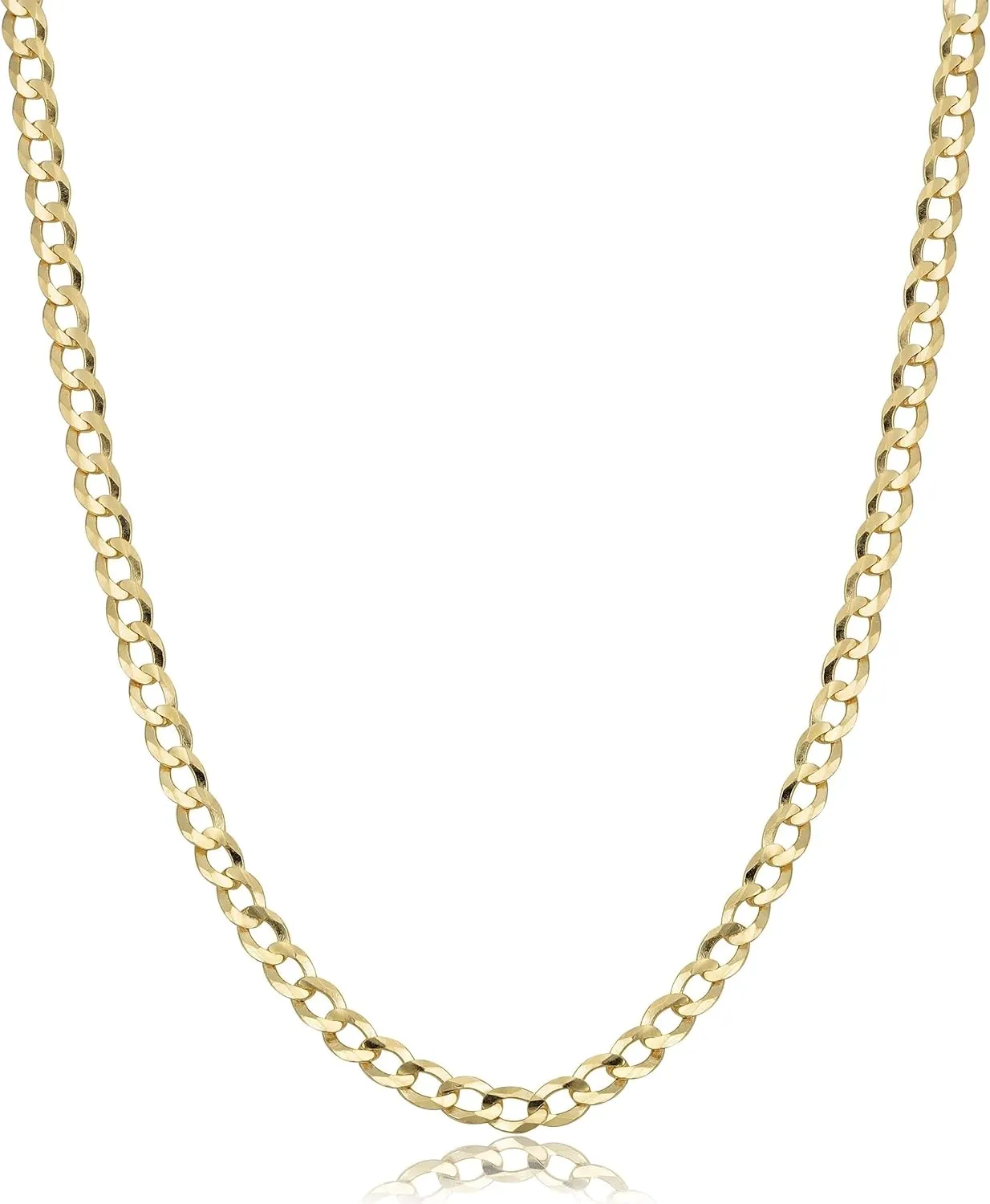 Verona Jewelers 10K Gold Unisex 2.2mm Italian Cuban Curb Link Chain Necklace- 10K Necklaces, 10 Karat Gold Chain, 16" 18" 20" 22" 24" 26" 28" 30"