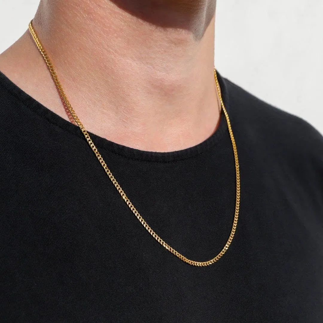 Verona Jewelers 10K Gold Unisex 2.2mm Italian Cuban Curb Link Chain Necklace- 10K Necklaces, 10 Karat Gold Chain, 16" 18" 20" 22" 24" 26" 28" 30"