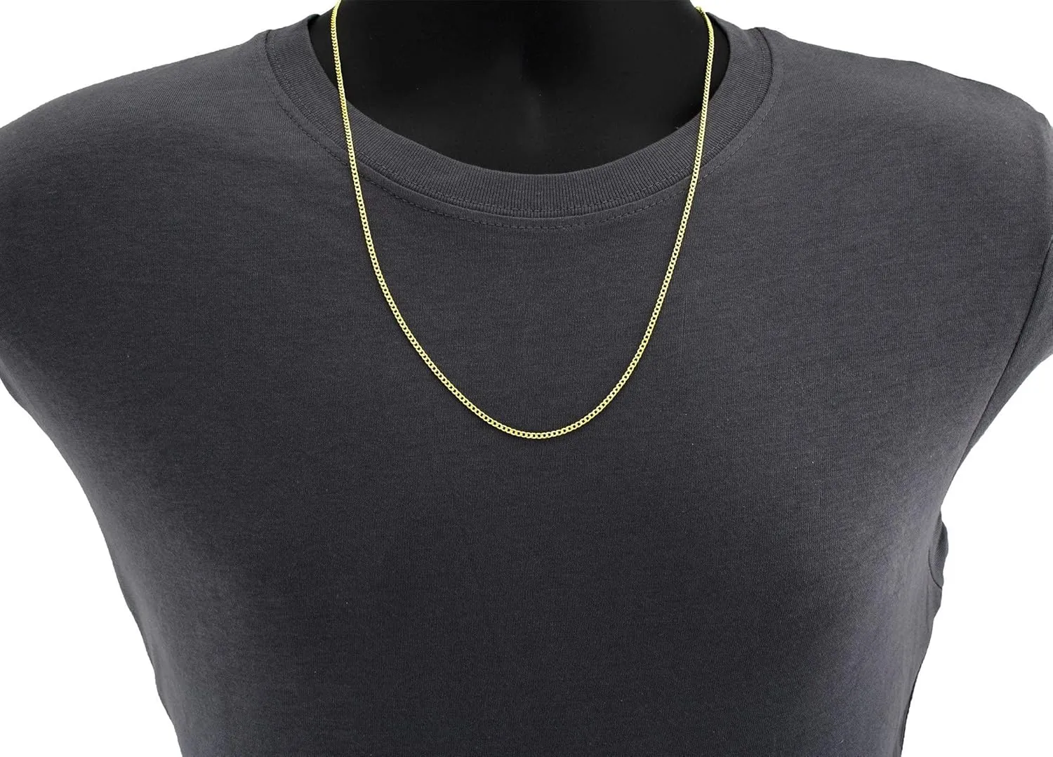 Verona Jewelers 10K Gold Unisex 2.2mm Italian Cuban Curb Link Chain Necklace- 10K Necklaces, 10 Karat Gold Chain, 16" 18" 20" 22" 24" 26" 28" 30"