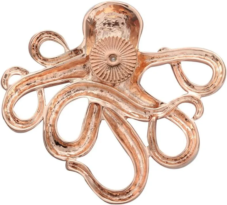 Vintage Black Spotted Nautical Octopus Magnet Brooch Badge Eyeglass Holder