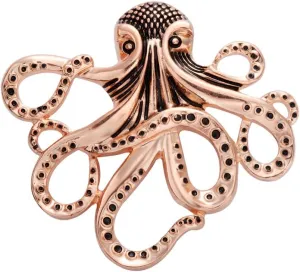 Vintage Black Spotted Nautical Octopus Magnet Brooch Badge Eyeglass Holder