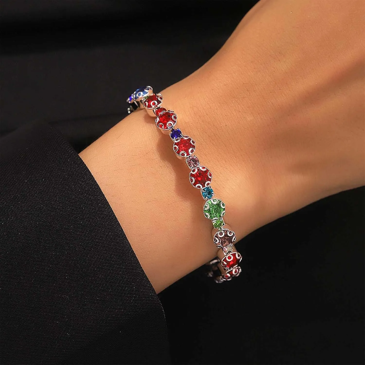 Vintage Crystal Tennis Chain Bracelet Cubic Cz Classic Tennis Bracelet Crystal Chain Bracelet Rhinestone Wedding Bracelet Jewelry for Women
