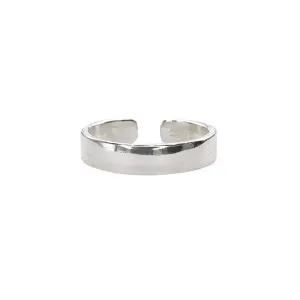 Vintage Knuckle 925 Sterling Silver Rings for Women/Men, Adjustable Rings, Plated plated cupronickel, Exquisite Jewelry Gift Box (Wide plain ring)