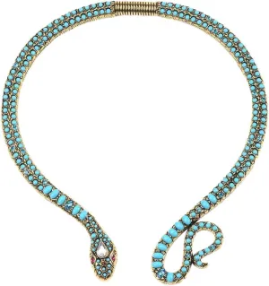 Vintage Snake Necklace Single Layered Turquoise Choker Necklaces Pendant Chain Necklace Summer Beach Accessories Party Favor Gifts 42x1.7cm