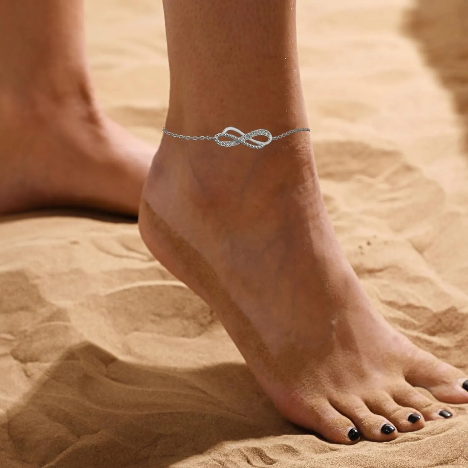 VIROMY Ankle Bracelets for Women Gold Chain 14K Gold Plated Pearls Beads Anklet Dainty Beach Summer Simple Foot Anklets for Women
