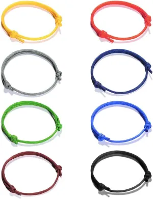 VU100 Friendship Braided Woven Bracelets Gifts for Women Men Best Friends Handmade String Rope Boho Relationship Bracelets Birthday Gifts (8 PCS)