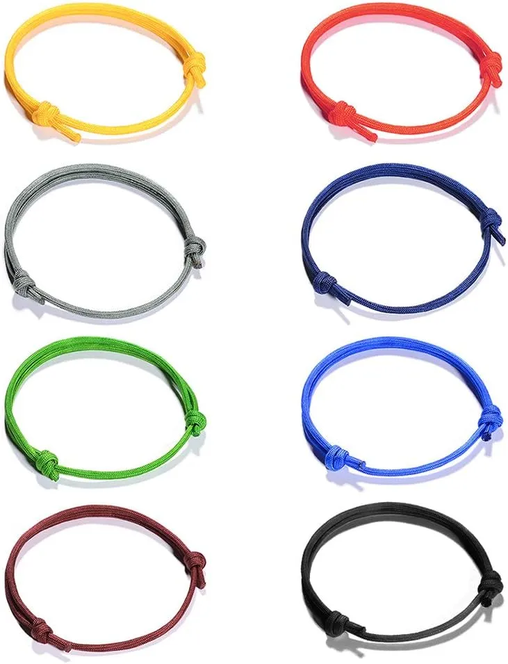 VU100 Friendship Braided Woven Bracelets Gifts for Women Men Best Friends Handmade String Rope Boho Relationship Bracelets Birthday Gifts (8 PCS)