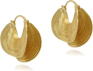 WCRAZYE 14K Gold Plated Dangle Earrings for Women - Retro Geometric Drop Statement Chunky Earrings - Dainty Small Lightweight Trendy Jewelry Gifts
