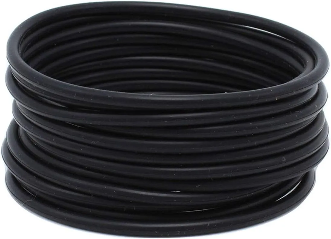 Whatnotz,llc WTZ 12 Piece Stretchable Black Rubber Gummy Bracelets Silicone Jelly Wristband Anklets