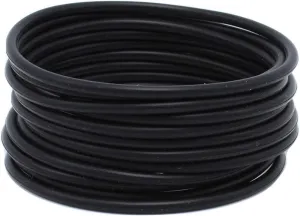 Whatnotz,llc WTZ 12 Piece Stretchable Black Rubber Gummy Bracelets Silicone Jelly Wristband Anklets
